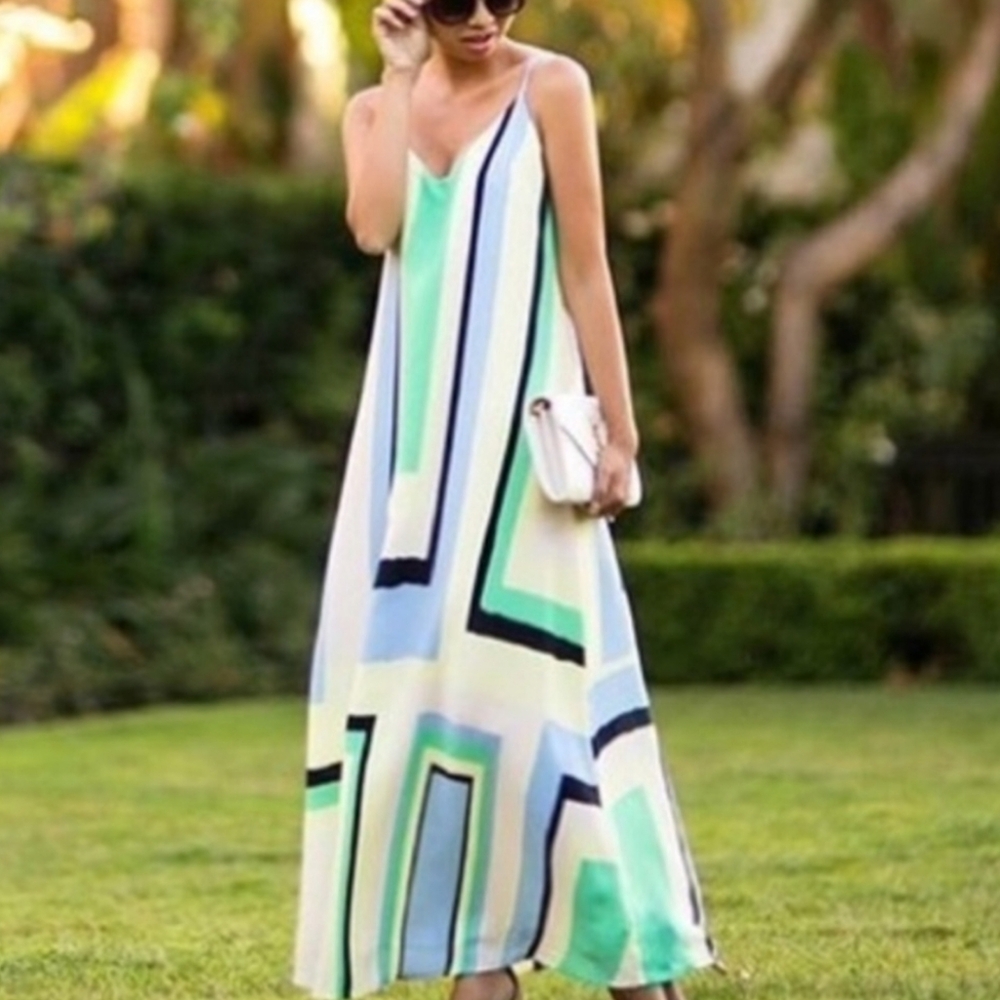 Anthropologie Maeve Abstract Print Maxi Dress